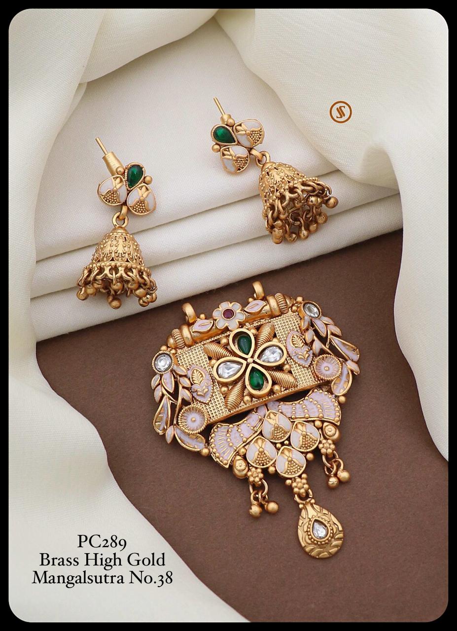 Pc 28 Fancy Brass High Gold Mangalsutra Pendal Butti Exporters in India

